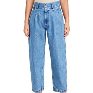 Edwin  isla pleated pant crush high waisted barrel jeans 100% organic cotton